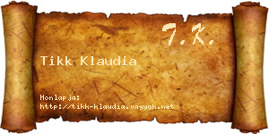 Tikk Klaudia névjegykártya