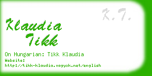 klaudia tikk business card